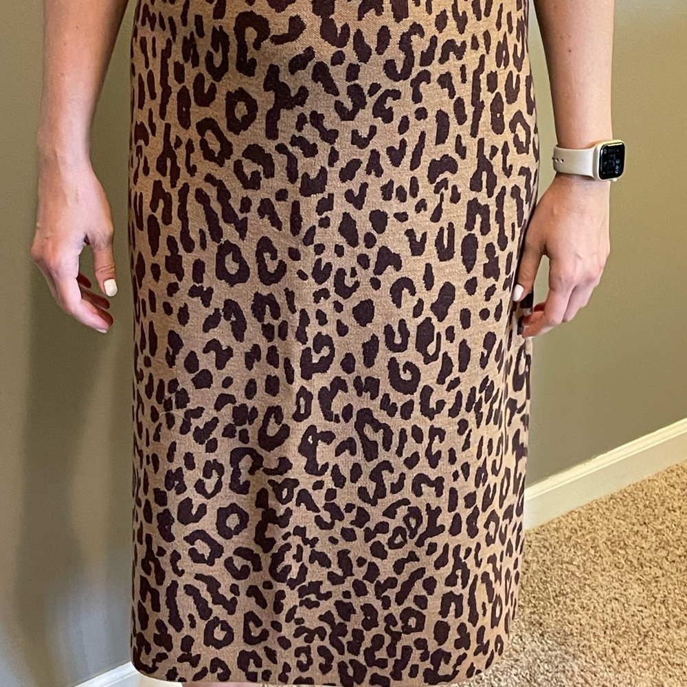 Leopard print A line skirt in a sweater material